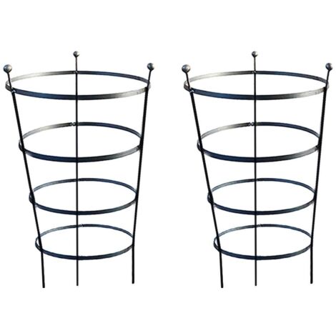 92cm Tall Peony Cage Plant Support - Raw Steel - Pair