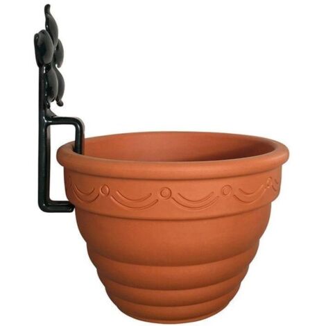 Pot Clip 17.7 cm Wall Mounted Black Pack Of Three Garden Pride