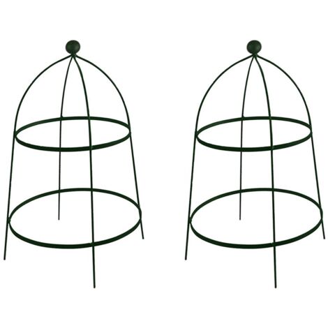 Plant Cloche Plant Support - Plastic Coated in Black - Pair (1/3)
