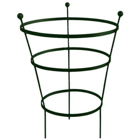 62cm Tall Peony Cage Plant Support - Plastic Coated in Black - Single