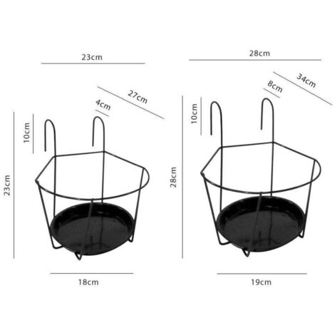Balcony Pot Holder - Single flower pot holder - Large - 27cm Diameter - Pack of 3