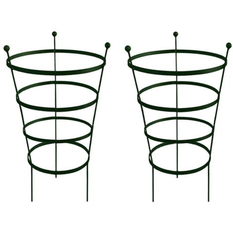 92cm Tall Peony Cage Plant Support - Plastic Coated Green - Pair