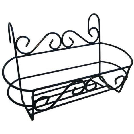 Pot Hanger For Balcony Fence Steel Outdoor Black Garden Pride