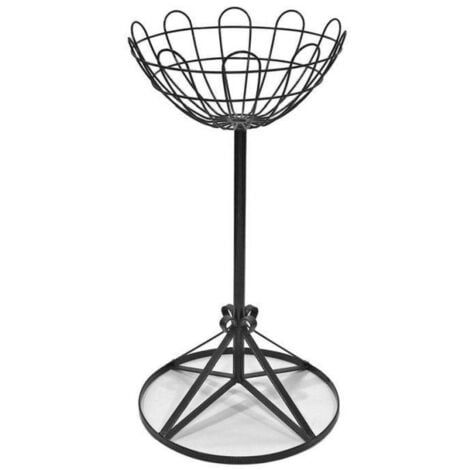 Plant Stand High Jardiniere Planter Steel Black Garden Pride