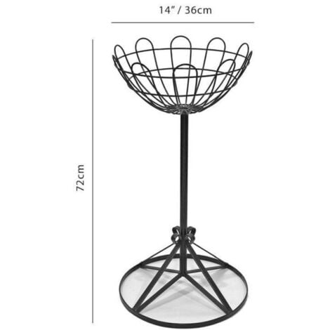 Plant Stand High Jardiniere Planter Steel Black Garden Pride