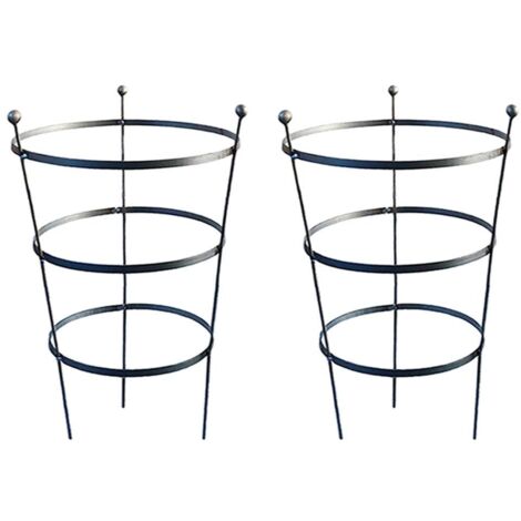 62cm Tall Peony Cage Plant Support - Raw Steel - Pair (1/4)