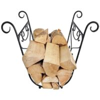 Log Holder Scrolled Scooped Shape Steel Rack Garden Pride