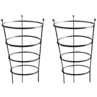 92cm Tall Peony Cage Plant Support - Raw Steel - Pair