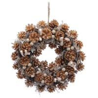 Gold Pinecones and Berries Wreath - 36cm - P040131