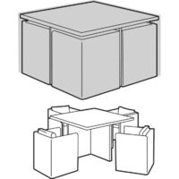 4 Seater Medium Cube Set Cover - Super Tough Polyethylene - W3634