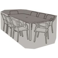 8 Seater Rectangular Table & Chairs Cover - Premium - W1416