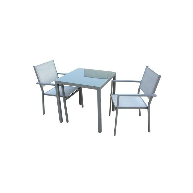 MESA ALUMINIO CRISTAL SILVER 70 X 70 CM - 890479