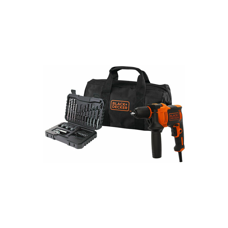 BLACK+DECKER taladro percutor, 710W, 40 accesorios y bolsa por 41