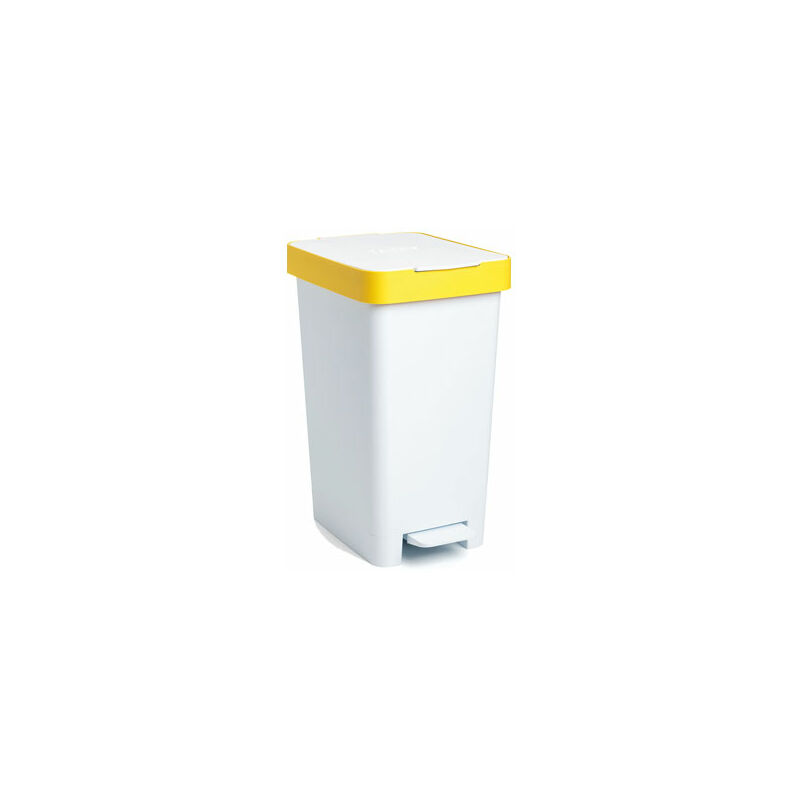 CUBO CON PEDAL SMART 25L RECICLAJE AMARILLO-26X36X47CM - 1021002