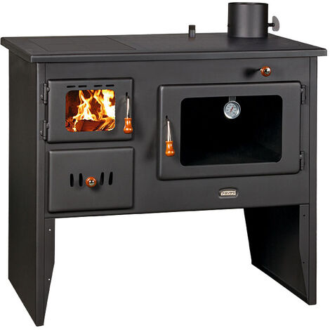 Poêle à bois pour système de chauffage central. Puissance de chauffage 4 + 12 kW. Modèle Prity W12 PM
