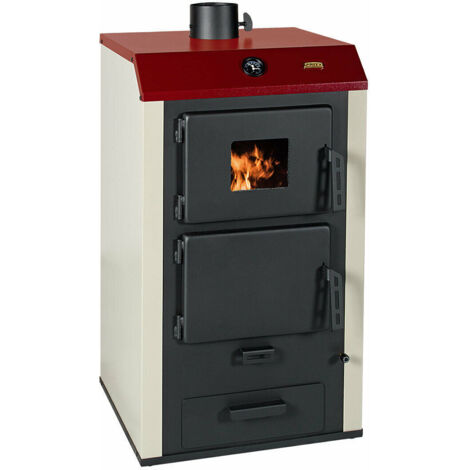 Prity – Chaudière à bois 21+5 kW – Efficacité 77,7% – Corps en tôle d'acier – Pour chauffage central et eau chaude