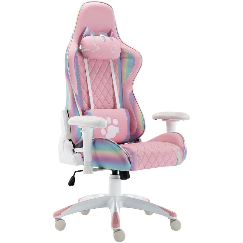Nuova sedia sedie da ufficio in morbida pelle PU con poggiapiedi sedia da  computer reclinabile rosa bianca sedia da ufficio sedia da gioco girevole