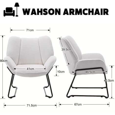 Wahson Poltrone relax, Sedia da Salotto Moderno con Gambe in Metallo  Poltroncine Salotti in Pelliccia di Lino Poltroncina con Braccioli per  Camera da