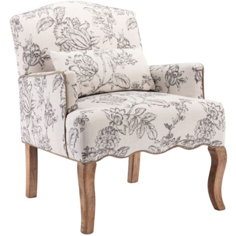 WAHSON Poltrona relax, Poltrona Imbottita in Tessuto Sedia da Salotto Vintage Poltroncina per Soggiorno/Camera da Letto, Grigio (1/5)