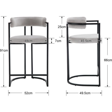 Set di 2 Sgabelli da Bar in Velluto Sgabelli Cucina Moderni con Struttura in Metallo Sgabelli Alti per Cucina Bancone, Verde