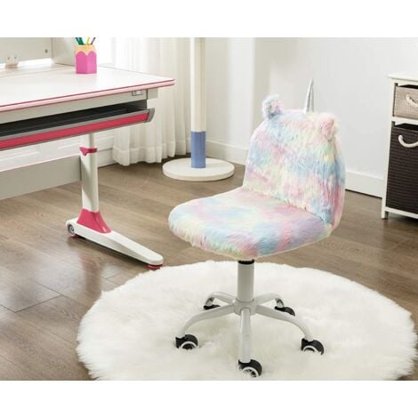 Sedia da Scrivania per Bambini in Finta Pelliccia Sedia Girevole