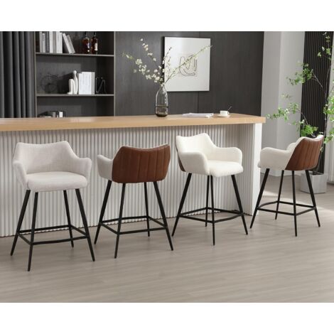 Set di Sgabelli da Bar in Pelliccia Sintetica Sgabelli Cucina