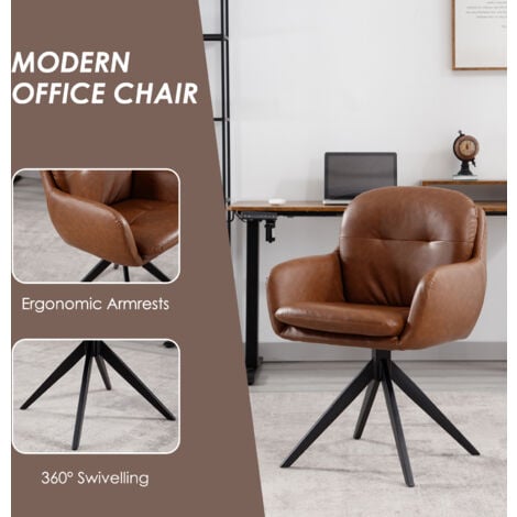 Sedie da scrivania, Poltrona Salotto Girevole in Ecopelle