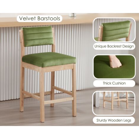 WAHSON Sgabelli bar, Set di Sgabelli da Bar Sgabelli in Velluto