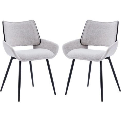 Set di 2 Sedie da Pranzo Sedie da Cucina Moderne in Tessuto Sedie Sala da Pranzo con Gambe in Metallo, Grigio