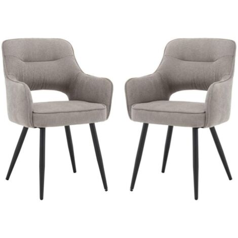 COLAMY Set Di 2 Sedie Da Pranzo Mid-Century - Imbottite, Grigio Scuro, Con Gambe In Legno Di Gomma