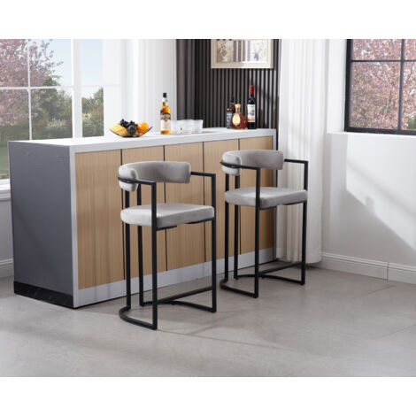 2 pezzi/set sedie da bar girevoli in velluto con schienale poggiapiedi sgabello da bar regolabile in altezza per caffè tè cucina bar casa  1503