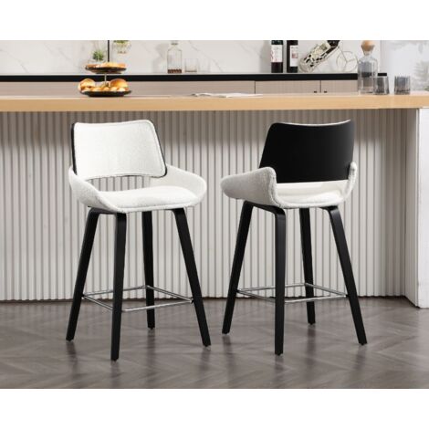 Set di Sgabelli Cucina in Pelliccia Sgabelli da Bar con
