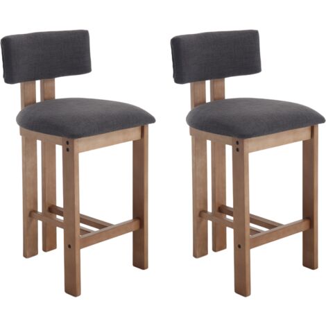 Ashley Gesthaven - Set Di 2 Sgabelli Da Bar In Legno Massello, Colore Blu Ardesia/Naturale, Altezza Da Bancone, Seduta Sagomata, 43x54x105 Cm