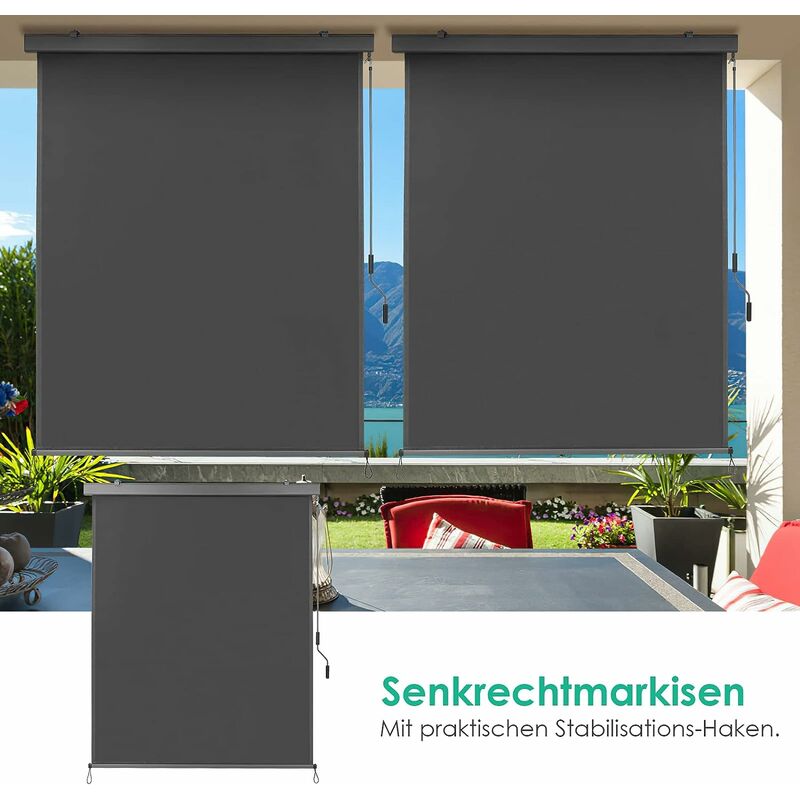 Tenda Avvolgibile Esterna Beige 140x240cm - Protezione Privacy Per Balconi E Finestre - Foto 10