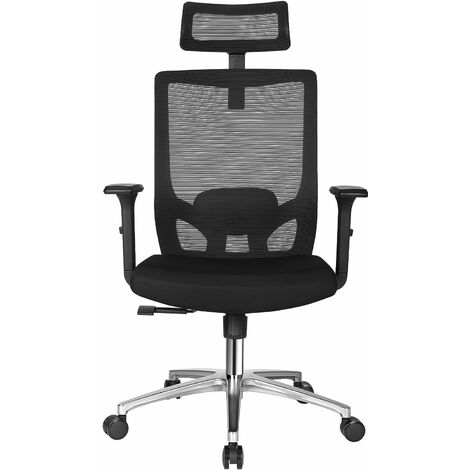Sedia Ufficio Ergonomica In Rete Nera Con Poggiatesta | Supporto 150 Kg