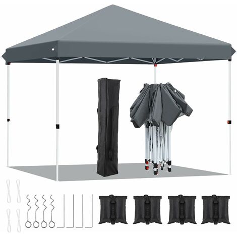 HOMASIS Gazebo Esterno Resistente a Doppio Tetto, Gazebo con Zanzariera e Tende, Padiglione da Giardino con Struttura in Metallo, Pergolato per