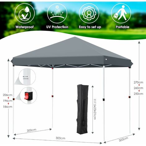 LIFERUN Gazebo 3x3 Pieghevole Impermeabile, Gazebo Esterno