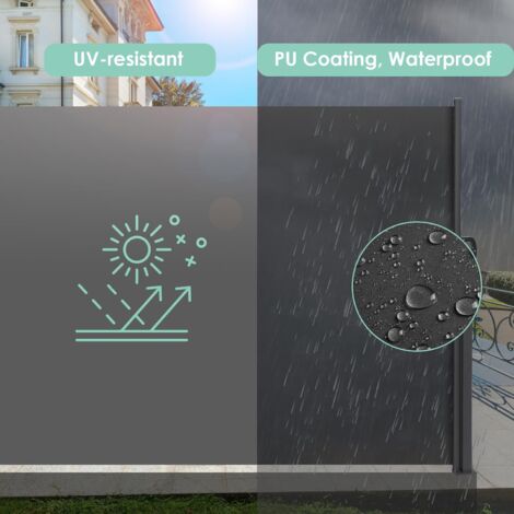 Tenda Da Sole Laterale VA-Cerulean 180x600cm - Resistente UV E Acqua, Per Terrazzi E Giardini - Foto 5