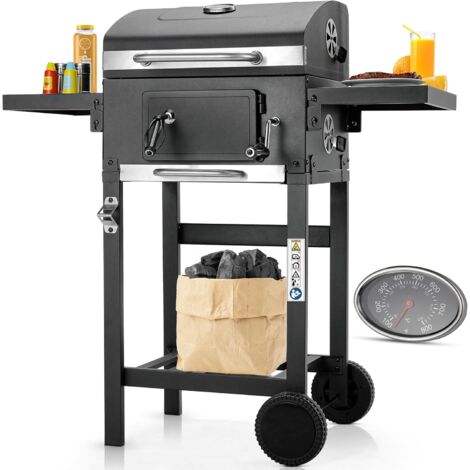 Carrello per barbecue, barbecue a carbone, affumicatore per barbecue, griglia a carbone per campeggio e giardino