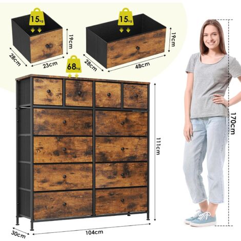 Cassettiera In Tessuto 3 Cassetti Grigia - Armadio Per Camera, Soggiorno, Corridoio | Organizzazione Prattica - Foto 13