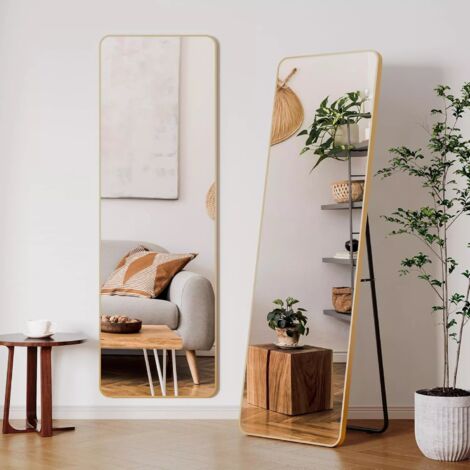 Specchio Ad Arco Dorato GLASHOM 76x101 Cm – Cornice In Metallo, Vetro Antiesplosione, Per Bagno, Soggiorno O Ingresso