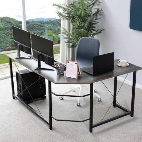 HOMCOM Scrivania con ripiani scrivania informatica scrivania da computer con 4 ripiani, ampio piano e lavagnetta