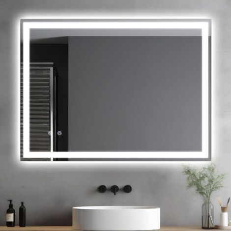 Meykoers LED Specchi per bagno con Antiappannamento e Interruttore Touch 70x50 cm illuminato