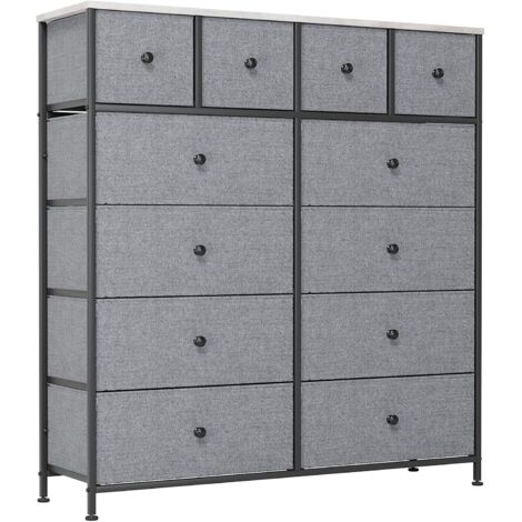 CAIYUN Cassettiera Lunga 4+1 Cassetti Per Camera Da Letto, 87.5x29x67.9 Cm, Armadio In Legno Con Telaio Metallico E Piedini Regolabili - 2