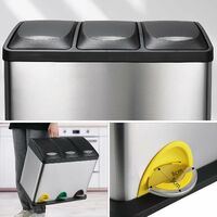EKO Pattumiera Da Cucina In Acciaio Inox Per Rifiuti Alimentari, 7L, Da Parete O Piano, Con Coperchio Basculante E Filtro Deodorante
