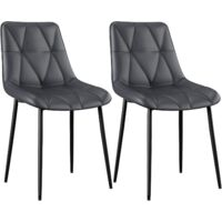 Set di 2 sedie da pranzo, sedie da cucina, fino a 200 kg, imbottite, gambe in poliuretano, stabili, comode, grigie