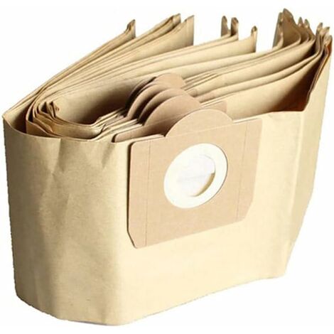 vhbw 10x sacs compatible avec Kärcher 15, 2101, 2101 TE, 2111, 2301, 4000  Plus, 4000 TE aspirateur - papier, 42,4cm x 16,9cm, couleur sable