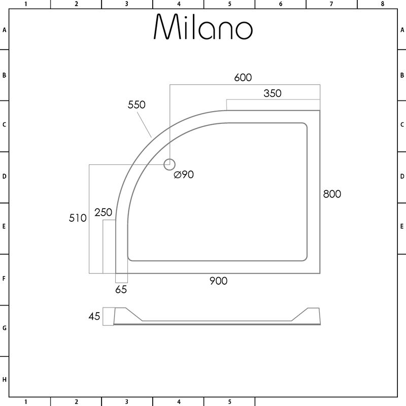 Milano Rasa - White Slate Effect Shower Tray - Choice of Size and Riser Kit