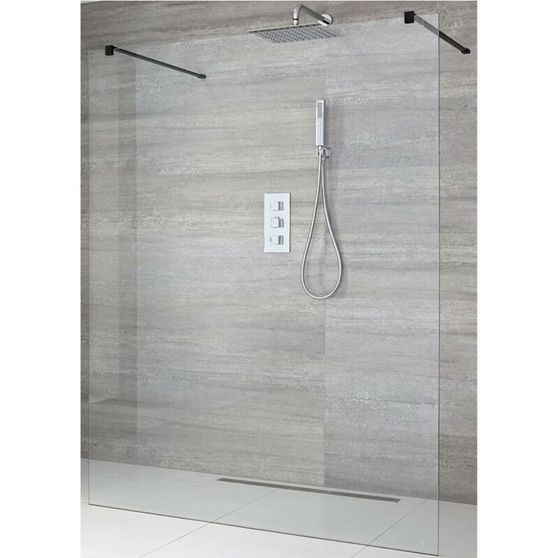 Milano Alto - Chrome Walk-In Shower Enclosure with Tray - Choice of Size