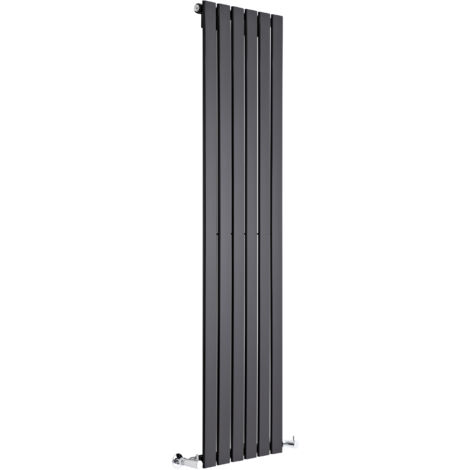 Milano Capri Black Vertical Column Single Panel Radiator